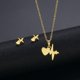 thumbnail image 1 of Conjunto de collar y pendientes de cadena de clavícula de margaritas y flores de acero inoxidable, gargantilla para mujer, colgante nupcial de boda, joyería coreana para niñas, regalo Dengxun unisex, 1 of 2