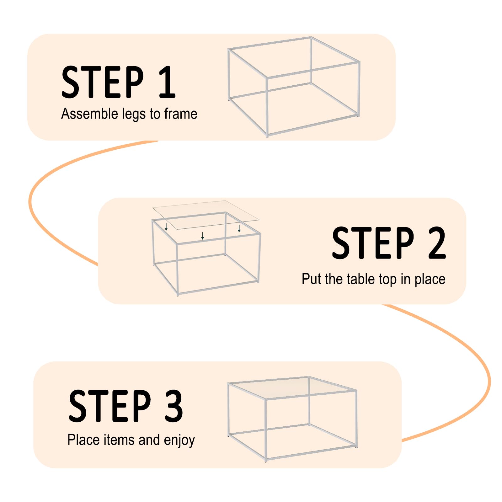​​​​​​​​​​​​Glass Coffee Table Square Coffee Table for Small Space,Modern Minimalist Center Table for Living Room Home Office,Tempered Glass-top with Sturdy Metal Frame,Easy Assembly,27 x 27In, White