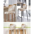 thumbnail image 5 of Beige Ombre Bar Stool Covers Set of 2, Modern Geometric Abstract Aesthetic Cream Stretch Washable Bar Chair Covers with Backs, Removable Pub Counter Height Chair Cover for Kitchen Dining Room Cafe, 5 of 7