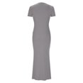 thumbnail image 4 of Drses Women's Sexy Crew Neck Lounge Long Dress Elegant Long Sleeve Ribbed Bodycon Maxi Dresses, 4 of 4