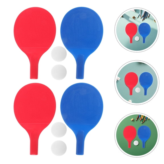 Soimiss 8Pcs Table Tennis Training Set Assorted Color Durable Plastic Paddles for Outdoor Use