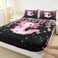 thumbnail image 3 of Manfei Pink Axolotl Twin Sheet Sets 3pcs for Kids Girls, Japanese Cherry Blossoms Twin Fitted Sheet, Black Pink Flat Sheet, Lightweight Room Decor, 3 of 6