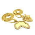 thumbnail image 7 of Hip Hop King Crown Lion and Africa Map Pendant & 24" - 30" Box Chain Bling Gold Plated 2 Necklace Set, 7 of 7