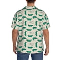 thumbnail image 3 of Rateoe Cartoon Crocodile Pattern Men's Short Sleeve Classic Shirt, Casual Short-Sleeved Shirt, Lightweight Summer Shirt, Cuban Collar Shirt,Button-Front Shirt-3X-Large, 3 of 5