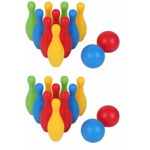 2 Pieces Outdoor Bowling Toy Set for Toddlers and Kids - Fun Child Activity Bowls for Outdoor Play