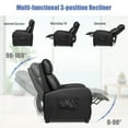 thumbnail image 6 of Costway Massage Recliner Chair Single Sofa PU Leather Padded Seat w/ Footrest Black, 6 of 9