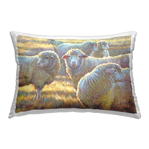 Stupell Industries Sheep in Pasture Decorative Printed Throw Pillow, 14 x 20