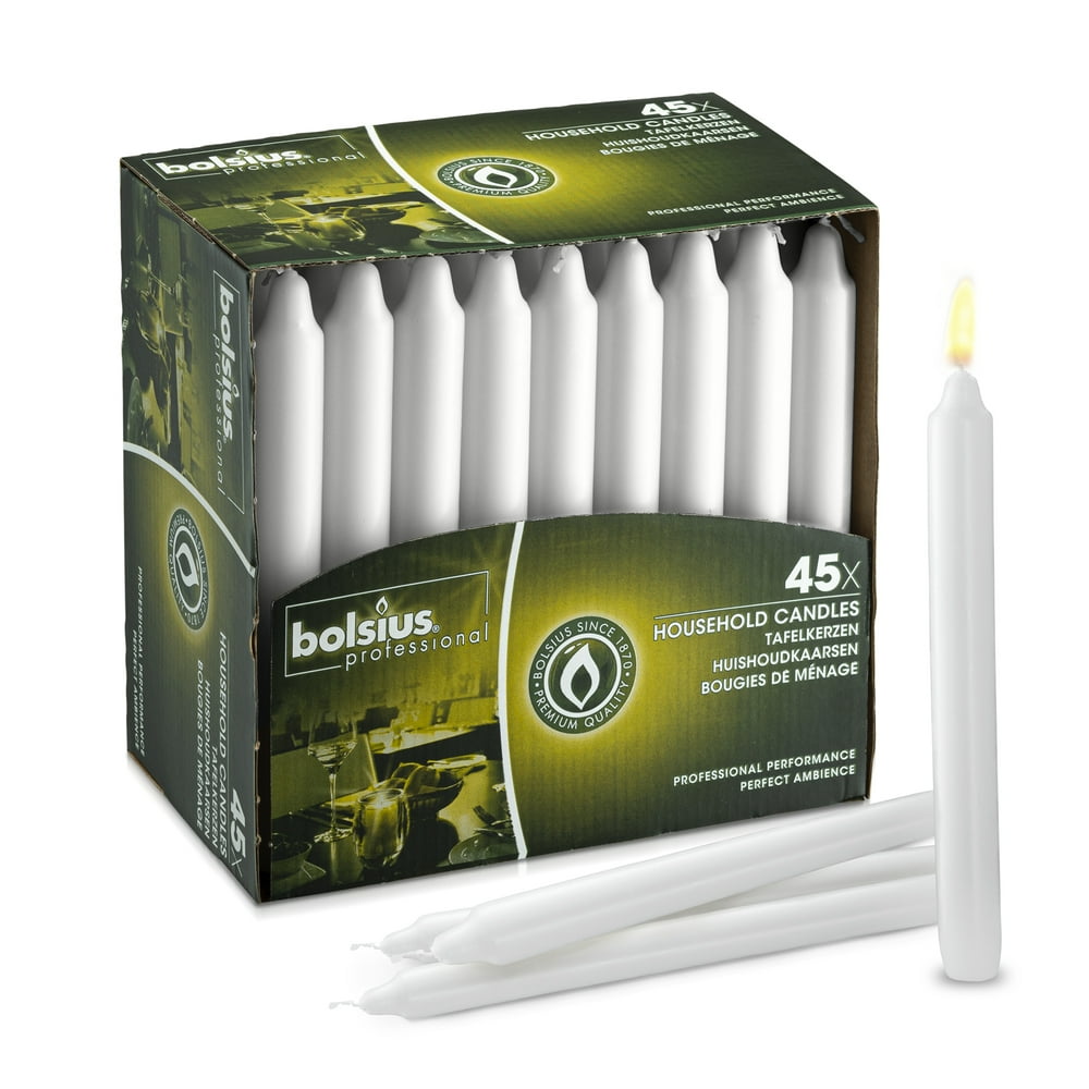 Bolsius Straight Unscented White Candles Pack of 457inch Long Candles