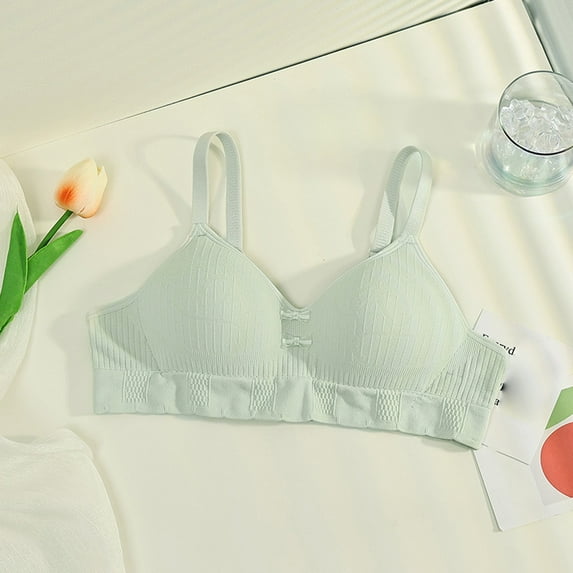 RTKFRFLM Teen Girls Comfort Training Bra Breathable Cotton Starter Bra for Youth White 32