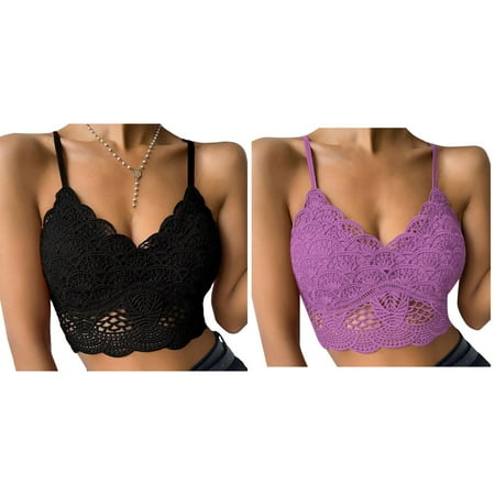 2-Pack Women Lingerie With Garter Belts Bra Tops Wirefree Comfort Yoga Bra Lingerie Womens plus Size Fishnet Tights for Women Lingerie Negligee Lingerie Robe Lingerie Bra Lingerie for Women