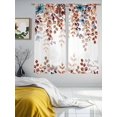 thumbnail image 4 of Sheer Curtains 72 Inches Long, Brown Eucalyptus Fall Light Filtering Window Curtains for Living Room, Botanical Weeping Leaves Pastoral Rod Pocket Voile Sheer Curtain Drapes, 52"W x 72"L, 2 Panels, 4 of 8