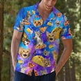 thumbnail image 6 of Funny Pizza Taco Galaxy Cat Hawaiian Shirt For Men 80s Cats Party Mens Hawaiian Shirt Mens Short Sleeve Button Dowm Shirt Men, 6 of 7