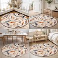 thumbnail image 4 of Round Rugs 3Ft, Tropical Botanical Round Area Rug Washable Indoor Throw Carpet, Modern Abstract Leaves Rustic Boho Small Non Slip Circle Rug for Bedroom Living Room Home Decor Aesthetic, 4 of 8