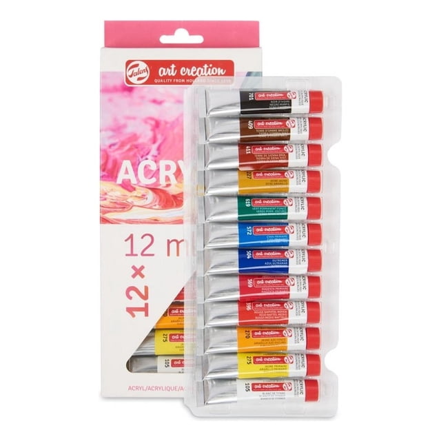 Set De Pinturas Acrílicas 12 Colores 12Ml C/U Art Creation blanco SIN TAMAÑO