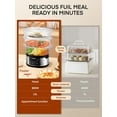 thumbnail image 5 of Electric Food Steamer 13.7QT with 3 Stackable Tiers,  Vegetable Steamer Pot, 800W Fast Cooking with Timer for Rice Seafood Veggies, 5 of 8