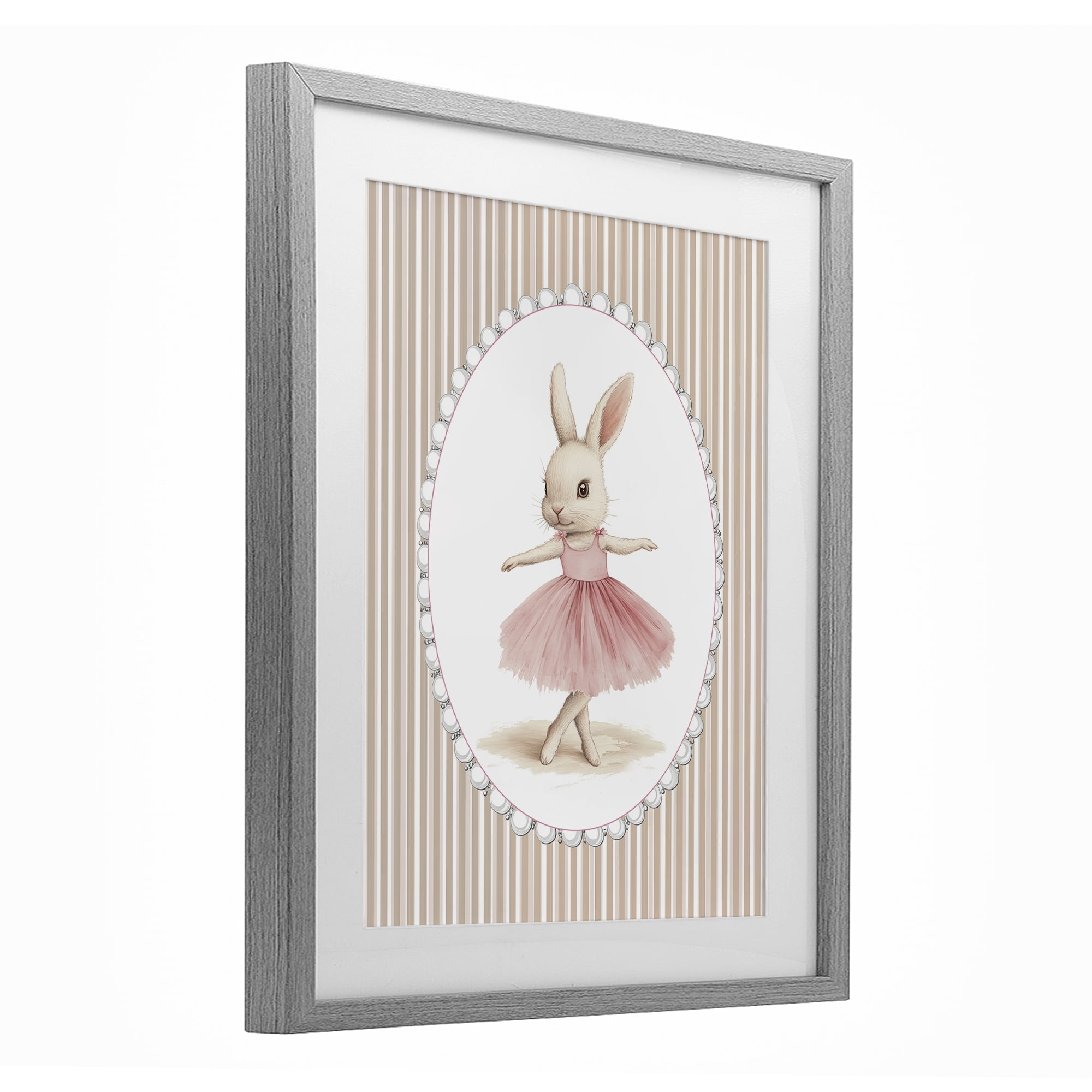 Stupell Industries Woodland Dancer Bunny Gray Framed Print Under Glass, design by Christine Simpson Art