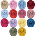 thumbnail image 1 of 2021 Baby Accessories For Newborn Toddler Kids Baby Girl Boy Turban Cotton Beanie Hat Winter Cap Knot Solid Soft Hospital CapsRose Red He Qiyong unisex, 1 of 1