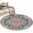 thumbnail image 2 of Area Rug 36in, Ethnic Wind Flowers Patterns Floor Carpet Living Room Rug, Vintage Bohemian Art Non-Slip Welcome Mat Indoor Rugs for Bedroom Dining Room, 2 of 9