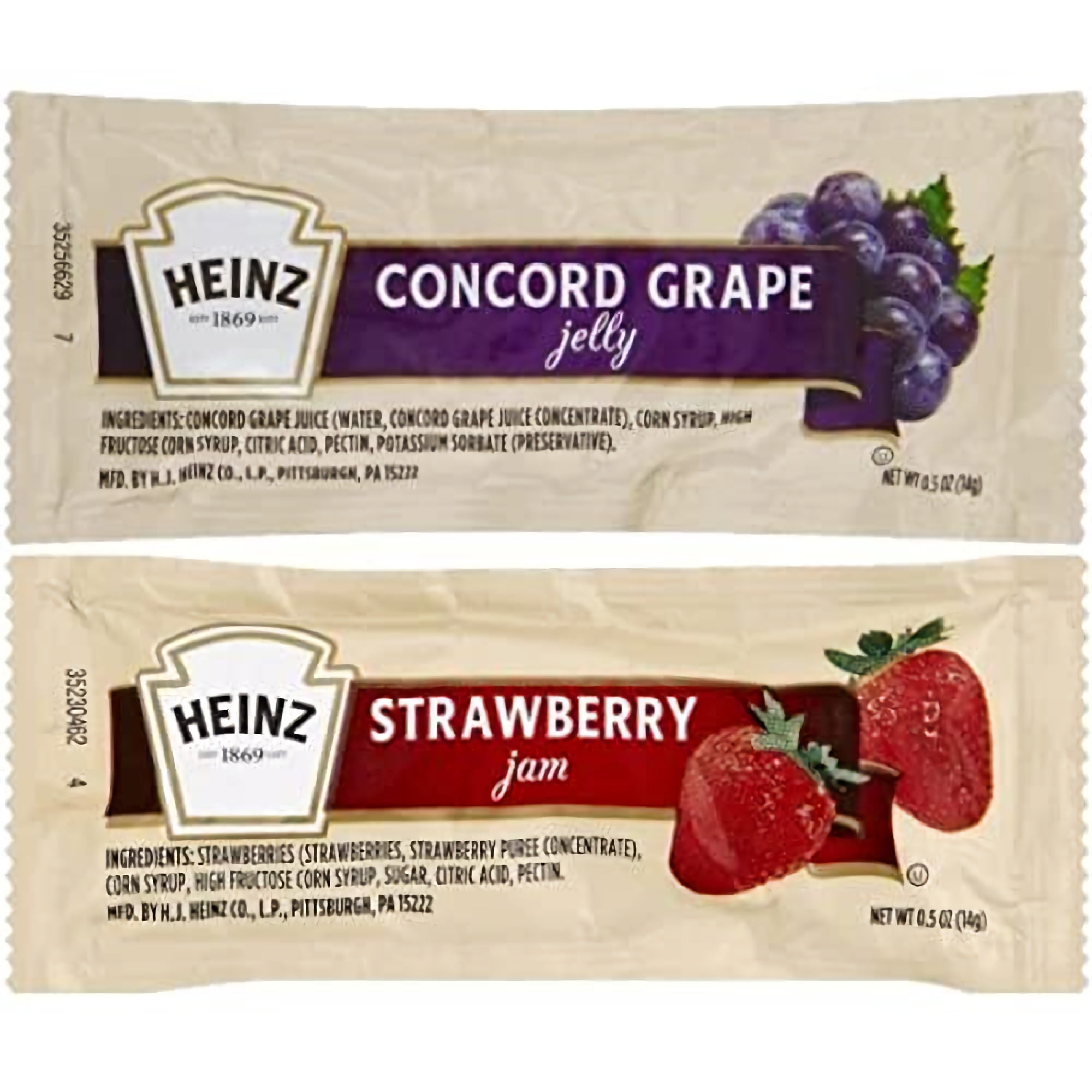 Grape Jelly & Strawberry Jam Single Serve Packets Combo | Pack of 50