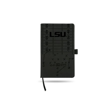 8.25" Black College LSU Tigers Engraved Notepad with Elastic Band