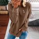 thumbnail image 2 of Gibobby Sudadera de mujer Sudadera de Forro Polar con Cuello Redondo Sudadera para Mujer(Marrón,G), 2 of 4