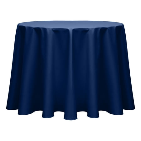 

Ultimate Textile (5 Pack) Poly-cotton Twill 90-Inch Round Tablecloth - for Restaurant and Catering Hotel or Home Dining use Navy Blue
