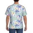 thumbnail image 3 of Bixox Men's Colorful Butterfly Printed Short Sleeve Skinny Athletic T-Shirt, 3 of 6