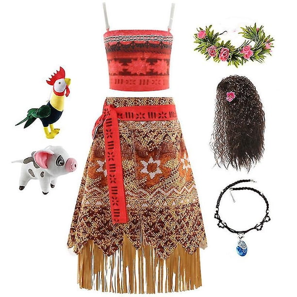 Moana Dress Cosplay Costume Oceania Girls Hula Skirt Costume Play Top Skirt