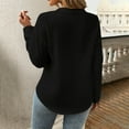 thumbnail image 4 of cfhntfmh Dressy Casual Shirts for Women Formal V Neck Buttons Work T-Shirts with Pockets Soft Long Sleeve Tunic Tees, 4 of 7