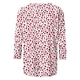 thumbnail image 2 of TaTaai Womens Casual 3/4 Sleeve Round Neck Blouses Allover Print Tops Loose Fit Relaxed Tee for Daily 1-Pack Gift, 2 of 5