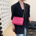 thumbnail image 4 of Bolso de hombro de cuero artificial pequeño cuadrado de moda adecuado para citas diarias y desplazamientos diarios Rosa rosa, 4 of 5