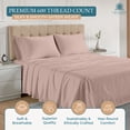 thumbnail image 2 of Casa Platino 600 Thread Count Hotel Style Sheet Set – 100% Cotton Twin Sheet, Sateen Weave, 15” Deep Pocket, Additional 2 Pillowcases, Machine Washable – Sepia Rose, 2 of 8