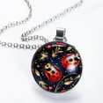 thumbnail image 2 of Seven Starred Iadybird Glass Design Circle Pendant Women's Necklace, 2 of 5