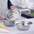 thumbnail image 4 of Cuenco multifuncional de acero inoxidable, juego de colador de acero inoxidable, 3 piezas, colador de cocina, multifuncional, grande, de malla fina, cesta de acero inoxidable,, 4 of 4