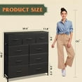 thumbnail image 3 of 9-Drawer Dresser, Fabric Storage Tower for Bedroom, Hallway, Entryway, Closet, Tall Chest Organizer Unit with Fabric Bins, Steel Frame, Wood Top, Easy Pull Handle, 3 of 8