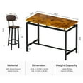 thumbnail image 6 of AWQM Bar Table Set, Industrial Counter Height Pub Table with 4 Chairs, 5 Pieces Kitchen Dining Table Set, PU Upholstered Stools with Backrest, Rustic Brown, 6 of 7