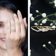 thumbnail image 3 of Rosec Jewels Lab Created Diamond Wedding Rings Set (Ef-Vs Quality) - Designer Trio Ring Set with Jewelry Box, 14K Yellow Gold, US 4.00, 3 of 9