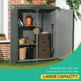 thumbnail image 4 of Outsunny Outdoor Storage Cabinet Wooden Garden Shed Utility Tool Organizer with Waterproof Asphalt Rood, Lockable Doors, 3 Tier Shelves for Lawn, Backyard, Grey, 4 of 9