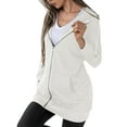 thumbnail image 3 of Innerwin Sweatshirts à Capuche Zippés pour Femmes Sweat à Capuche Automne Couleur Unie Chaud Blanc TP, 3 of 4