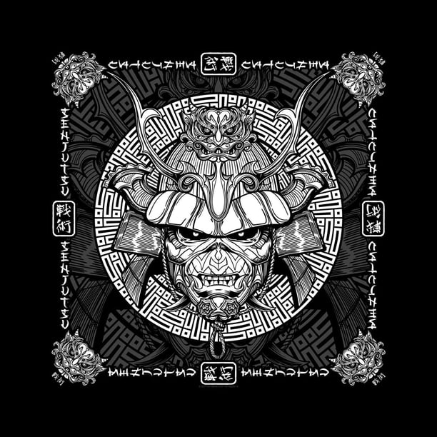 Iron Maiden - Bandana Senjutsu Samurai para Adultos Unisex (Negro)