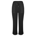 thumbnail image 2 of Women's Elastic Waist Tie Wide Leg Pants Patch Pants Fashion Casual Ladies Pants, 2 of 4