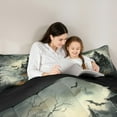 thumbnail image 5 of jejeloiu Horror Bats Queen Comforter Set,Black Castle Bedding Sets,Haunted House Bedding Comforter Set For Boys Kids,Super Cozy Room Decor Reversible,3-Piece, 5 of 8