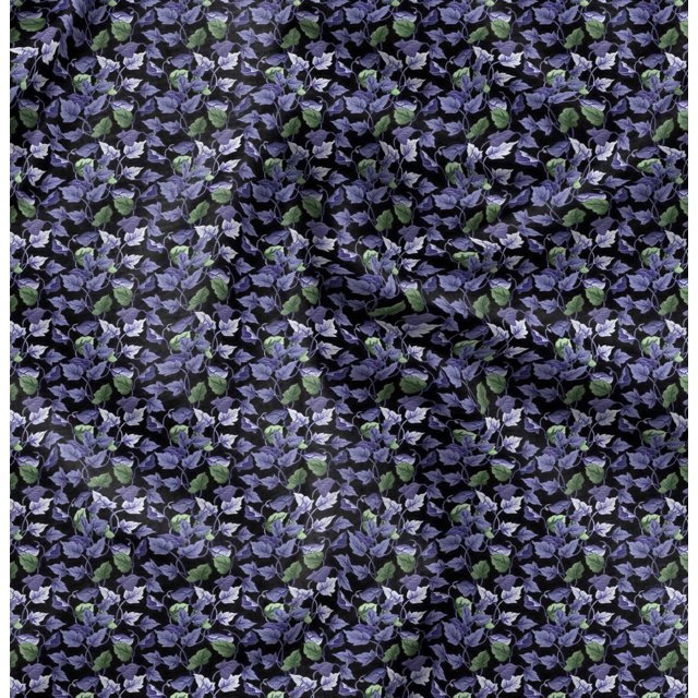 Soimoi Polyester Crepe Fabric Leaves Leaves Printed Craft Fabric by The Yard 42 Inch Wide