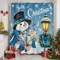 thumbnail image 6 of Blue Snowman Shower Curtain, 72" x 72", Christmas Winter Wreath Snowflake Xmas Waterproof Bathroom Curtain Washable Shower Curtain Set with 12 Hooks, 6 of 6