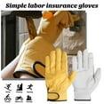 thumbnail image 3 of harmtty 1 Pair Working Gloves Waterproof Faux Sheep Skin Anti-slip Hand Protector Thickened Wear Resistant Construction Repair Work Outdoor Yardwork Gardening Gloves Yellow, 3 of 7