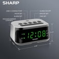 thumbnail image 4 of Reloj despertador Sharp SPC235DGAMZ con puerto de carga USB-C y LED verde, 4 of 5