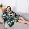 thumbnail image 5 of Oversized Wearable Blanket Hoodie,Halloween Spooky Icons Pattern Sherpa Blanket Hoodie with Super Pockets,Super Warm Fuzzy Pullover for Women & Men, 5 of 6
