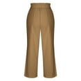 thumbnail image 7 of Olyvenn Women's Casual Slim High Elastic Waist Color Sports Cotton And Linen Pants Full Length Pants for Women Trendy 2023 Khaki 12, 7 of 7