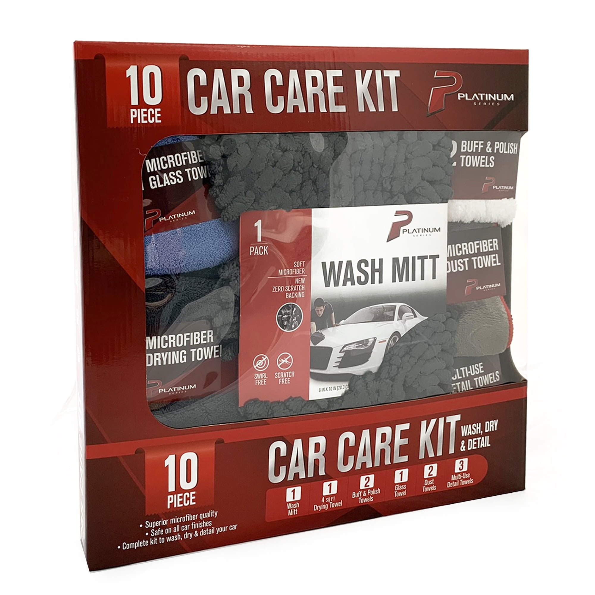 Microfiber Towels for Cars,3 Car Drying Towels and 1 car wash mitt. 3+1 
