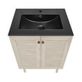 thumbnail image 4 of Bron 24" Freestanding Bathroom Vanity in White Oak with Black Sink Top, 4 of 7